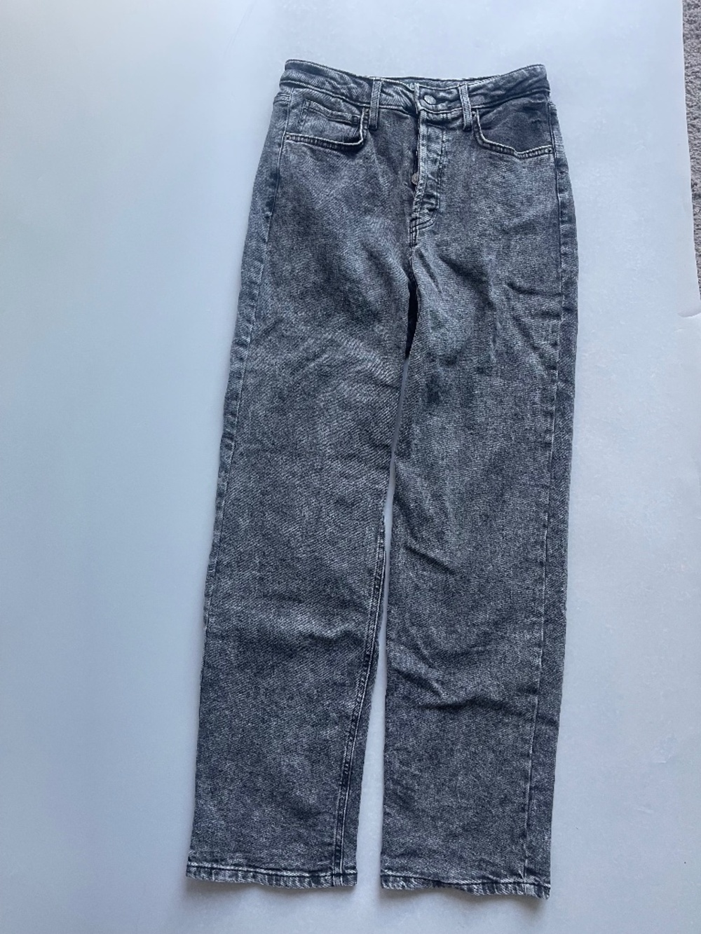 Wild Fable Women’s Super High Rise Straight Jeans Size 8 Black Acid Wash Button